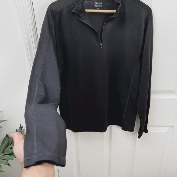 Marmot Polartec Quarter Zip Pullover Top in Black - Picture 4 of 8